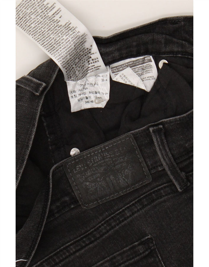 Damskie jeansy Levi's 505 Straight W30 L32 Czarne bawełniane