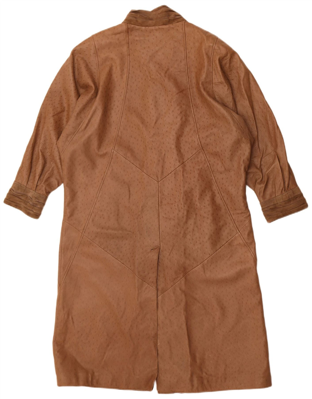 Vintage damski płaszcz skórzany oversize EU 40 średniej beżowej skóry