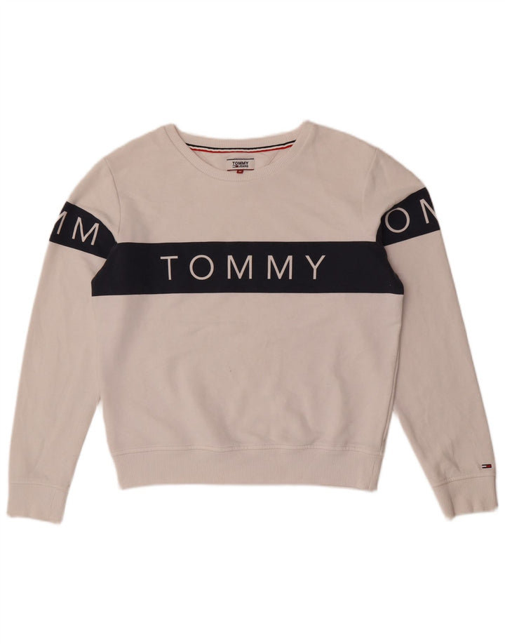 Damska bluza dresowa Tommy Hilfiger UK 14 w kolorze średniej bieli