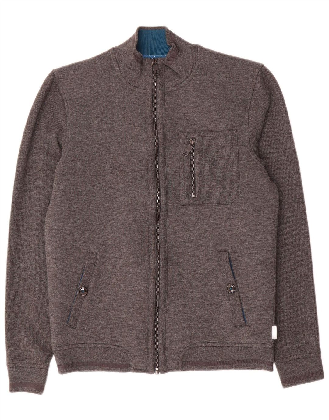 Męska kurtka dresowa Ted Baker, rozmiar 2, mała, szara, nakrapiana, poliester