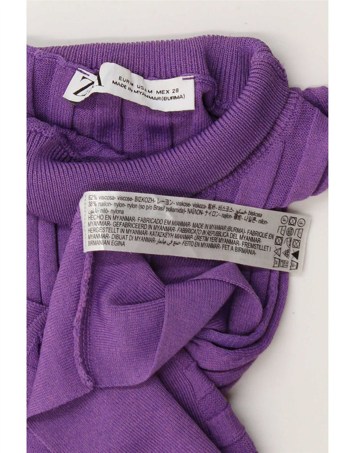 Damski krótki top Zara UK 12 w kolorze średniofioletowej wiskozy