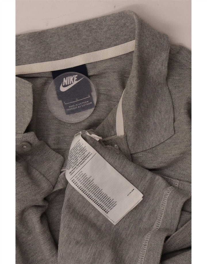 Męska koszulka polo Nike, duża, szara, bawełniana w plamki