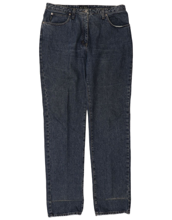 ARMANI Męskie proste dżinsy W33 L34 Niebieskie bawełniane