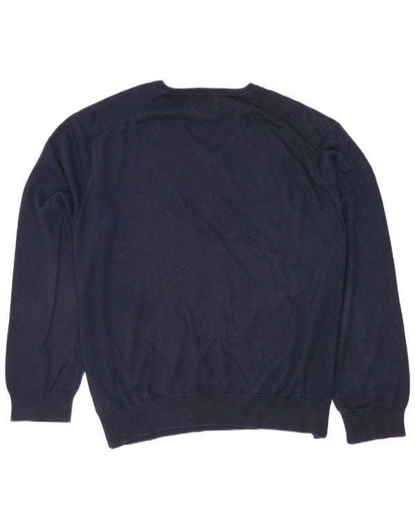 Sweter damski Polo Ralph Lauren z dekoltem w kształcie litery V, UK 20 2XL, granatowy, bawełniany