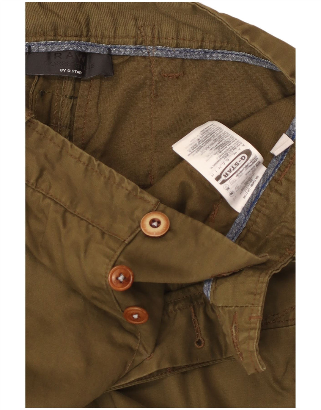Męskie proste spodnie chino G-Star W30 L32 Khaki, bawełna