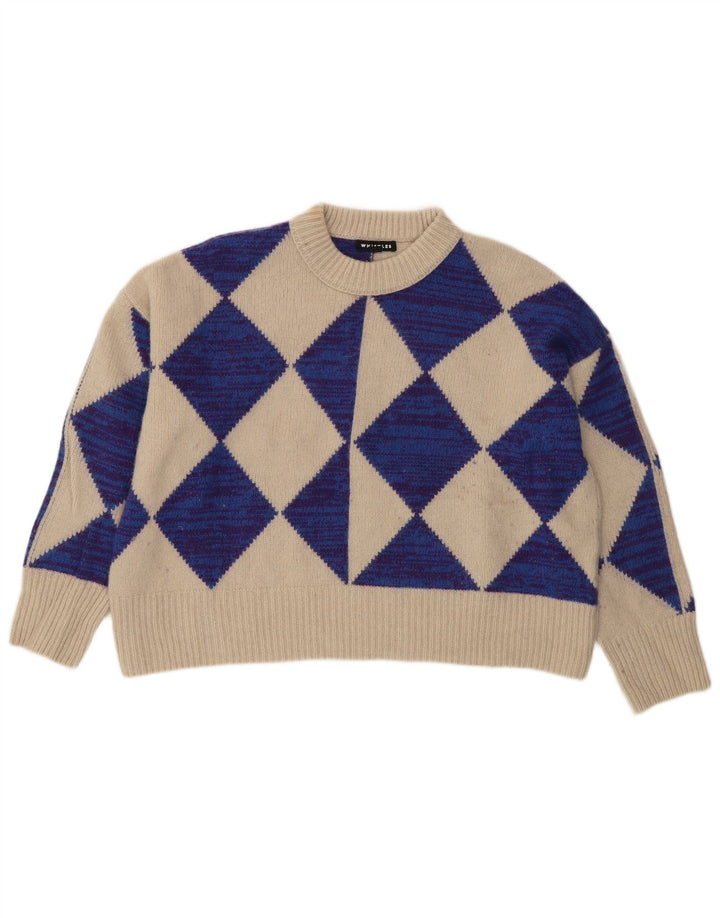 Whistle damski sweter z okrągłym dekoltem, UK 10, mała, beżowa wełna