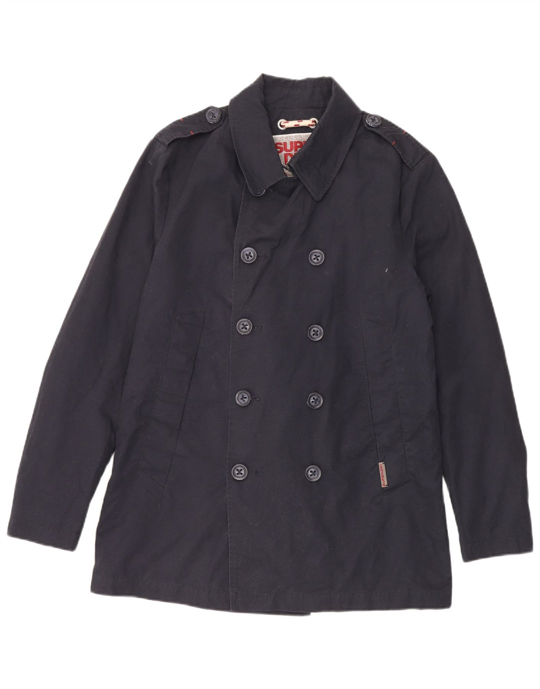 Płaszcz męski Superdry Pea Coat UK 40, duży, granatowy, bawełniany