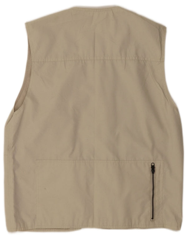 Vintage Mens Utility Gilet UK 40 Large Beige