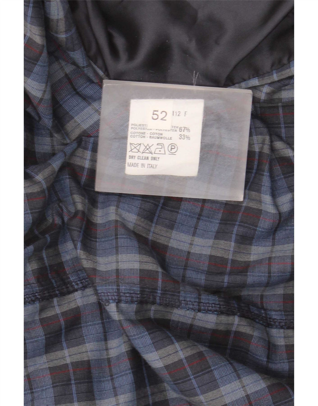 Męska kurtka bomberka wojskowa vintage IT 52 XL w niebieską kratkę, poliester