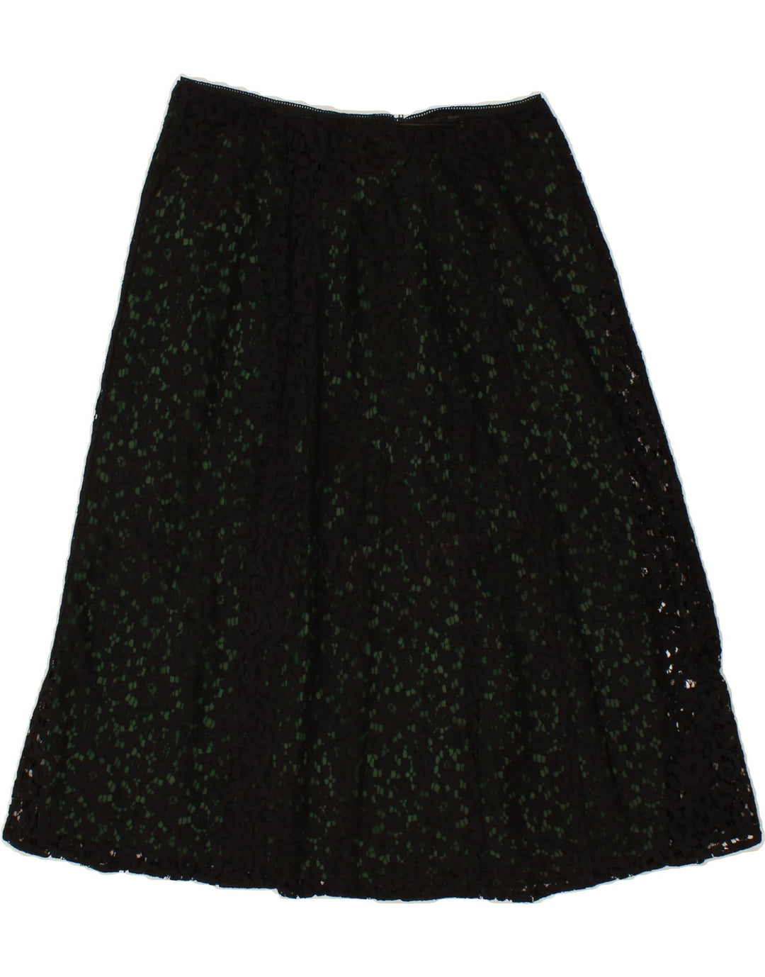 VINTAGE Womens A-Line Skirt W28 Medium Black Floral Vintage Vintage and Second-Hand Vintage from Messina Hembry 