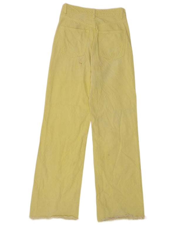 Damskie jeansy z szeroką nogawką Zara EU 36 XS W26 L31 Żółte
