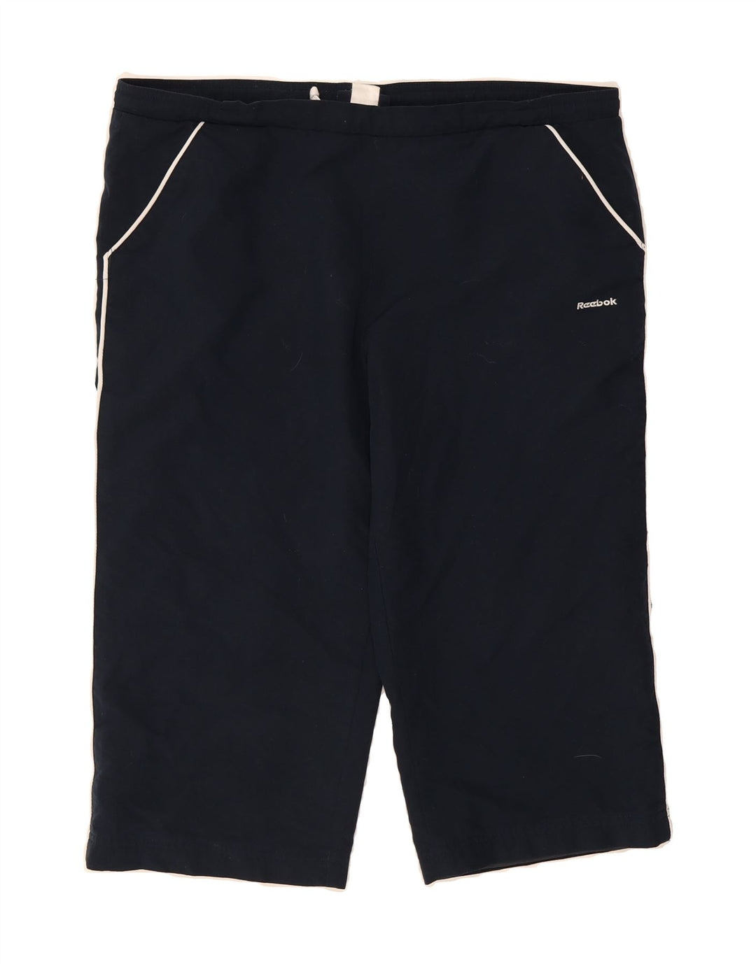REEBOK Womens Sport Shorts UK 14 Large  Navy Blue Polyester Vintage Reebok and Second-Hand Reebok from Messina Hembry 