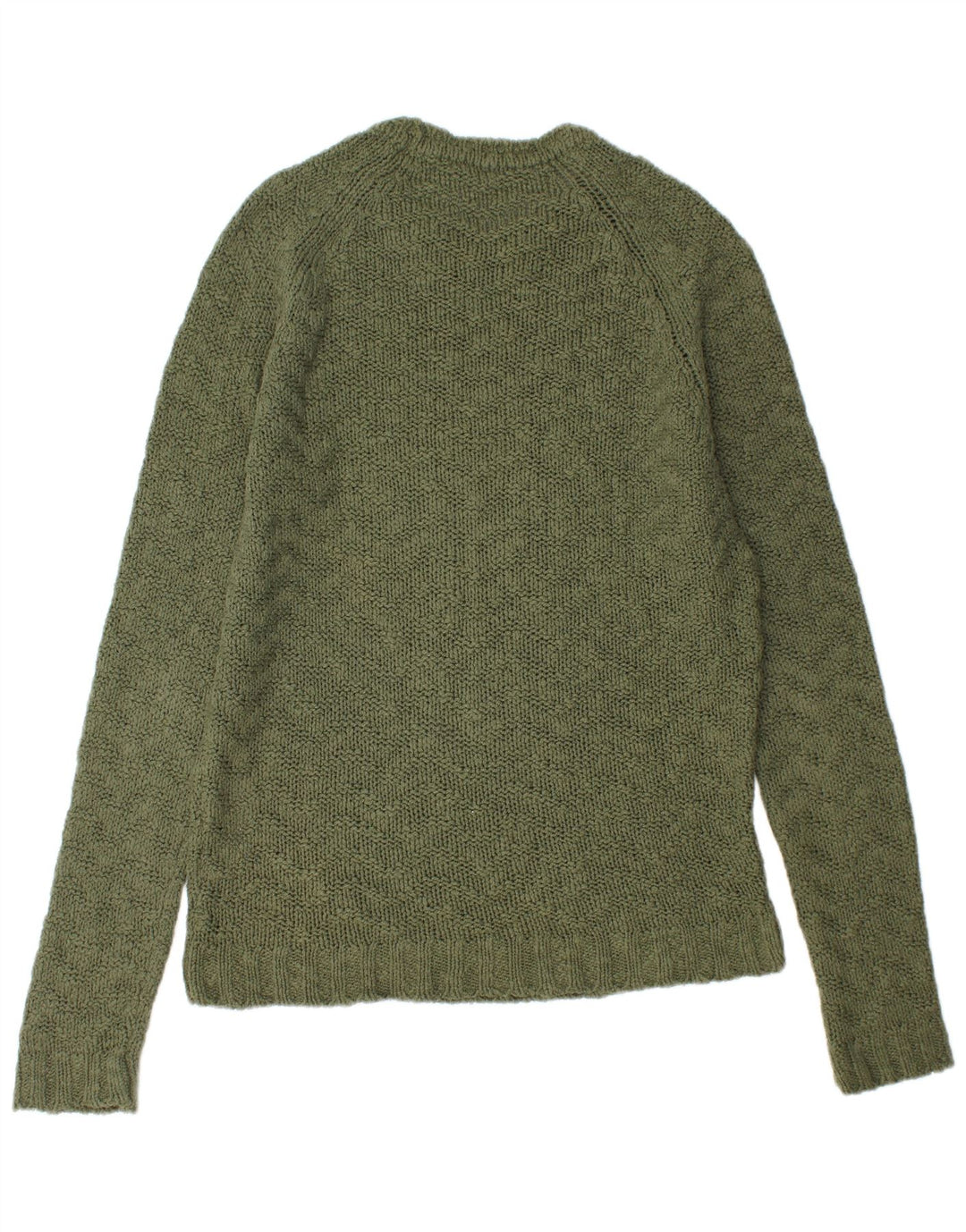 Męski sweter ZARA z okrągłym dekoltem, duży, bawełniany khaki