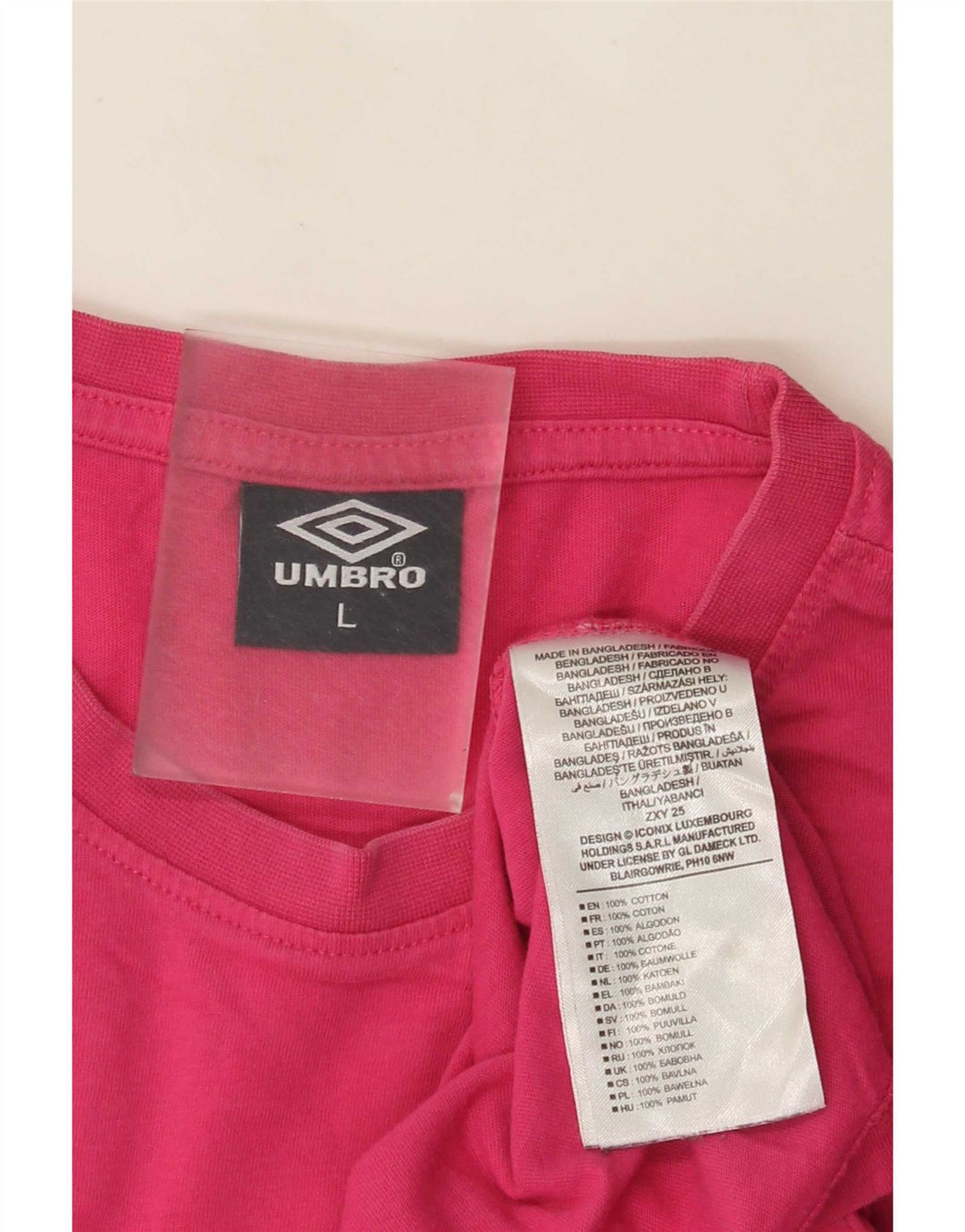Męski T-shirt z grafiką Umbro, duży, różowy, bawełniany