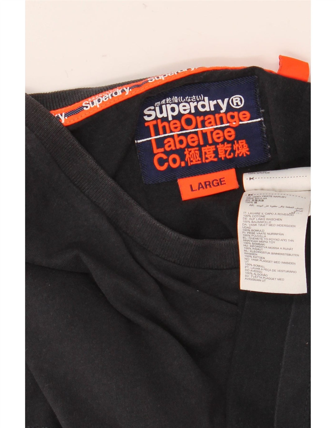 Męski T-shirt Superdry, duży, czarny, bawełniany