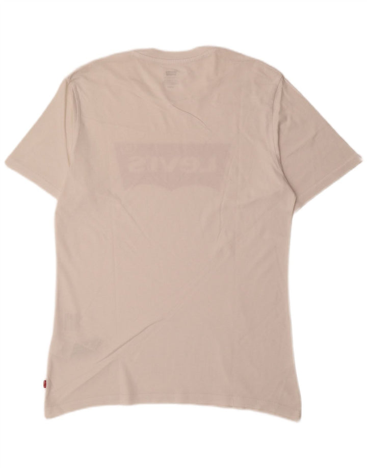 Męski T-shirt z grafiką Levi's, mały, biały, bawełniany