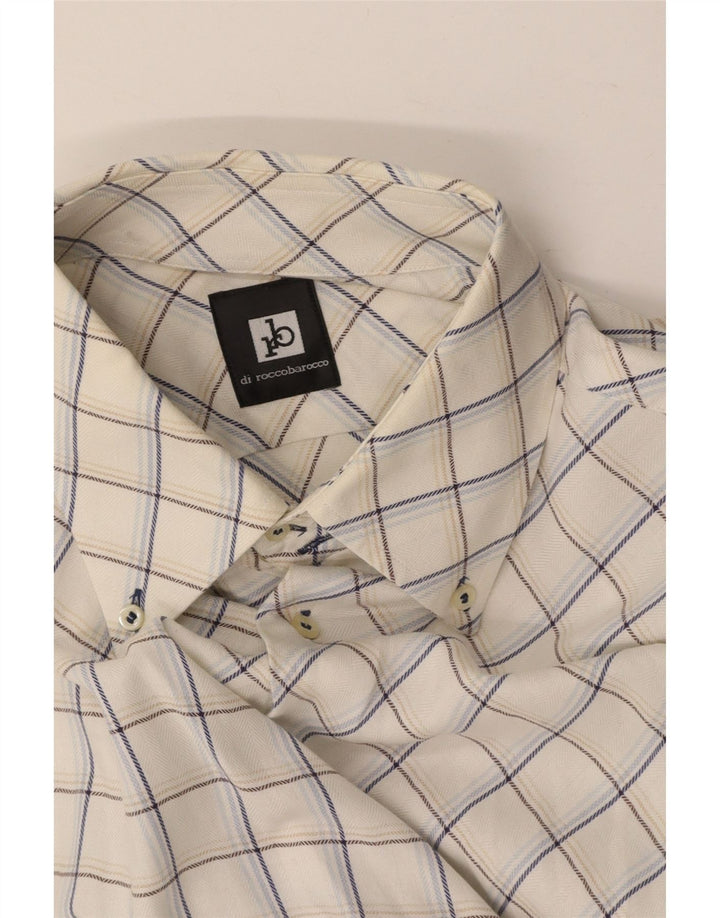 ROCCOBAROCCO Mens Shirt XL White Check