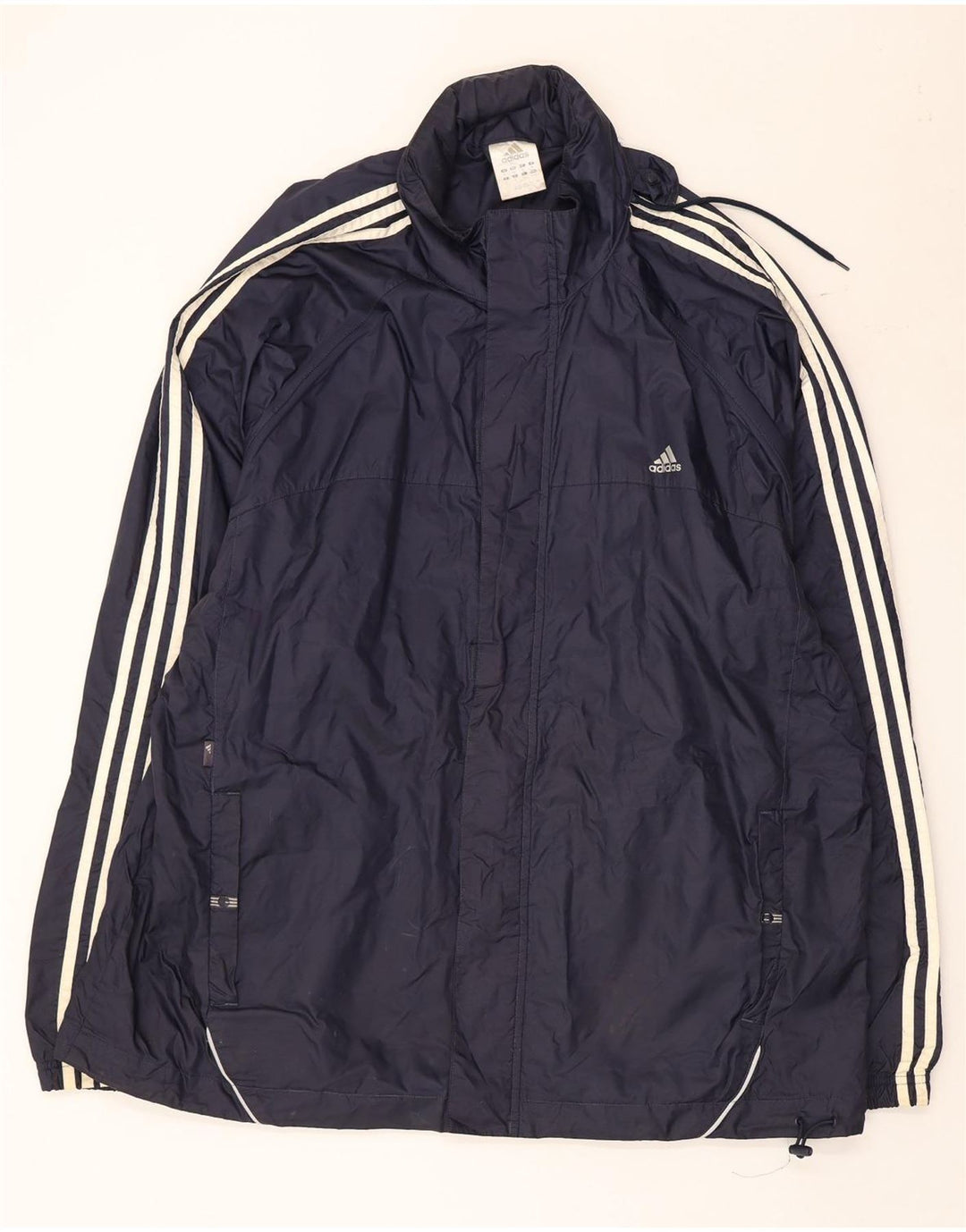 Męska kurtka wiatrówka Adidas z kapturem UK 42 XL Granatowy poliester