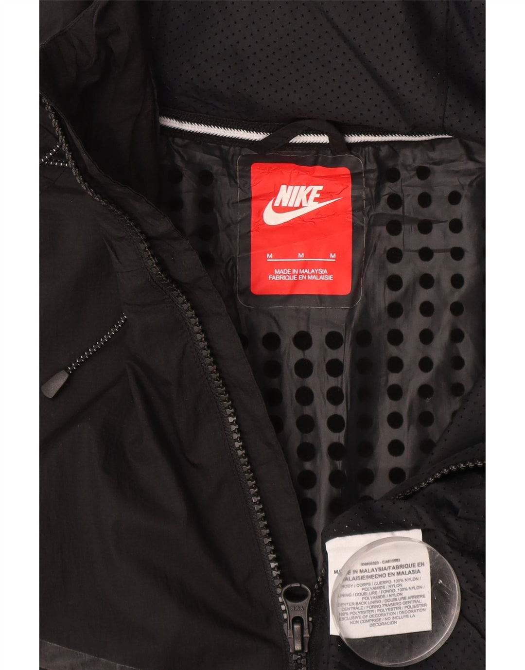 Męska kurtka dresowa z kapturem Nike, średni czarny nylon
