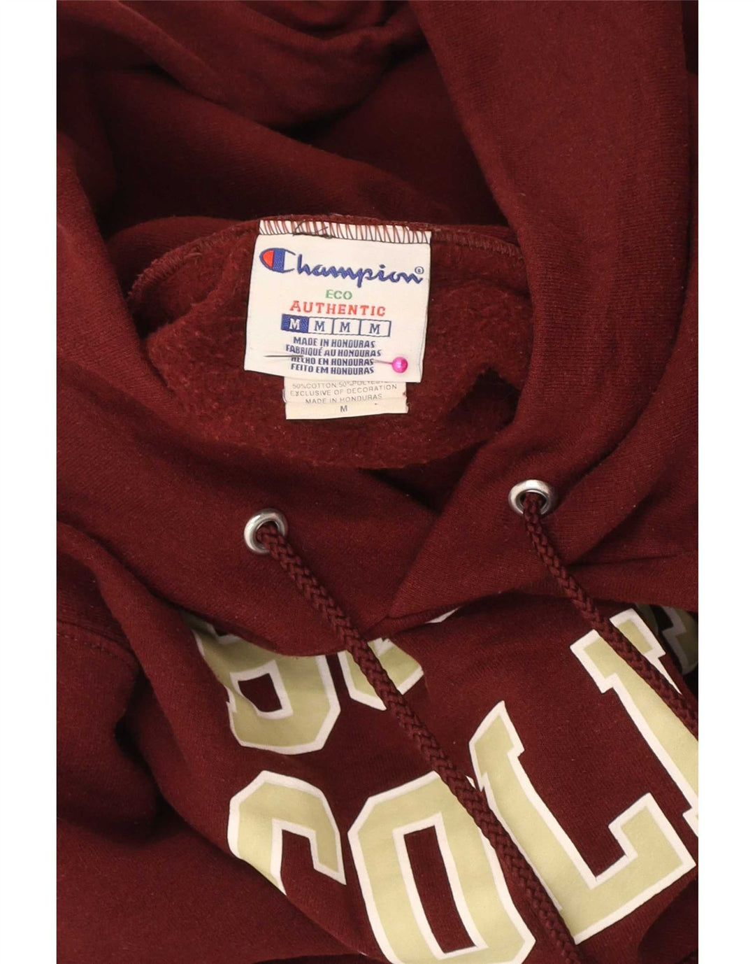 Męski sweter z kapturem Champion Graphic o regularnym kroju, średni bordowy College