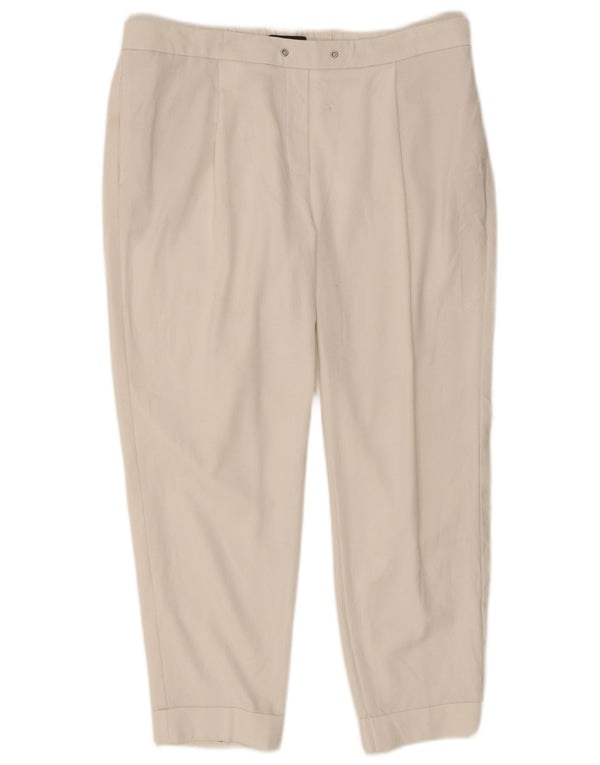 Marks & Spencer Damskie, zwężane, krótkie spodnie UK16, duże, W34, L25, białe