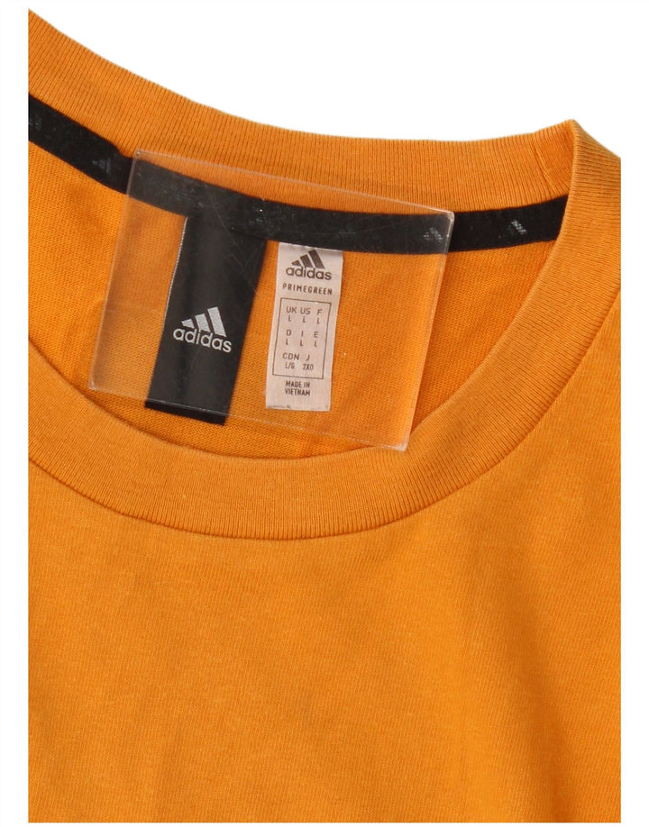 Męski T-shirt z grafiką ADIDAS, duży, żółty