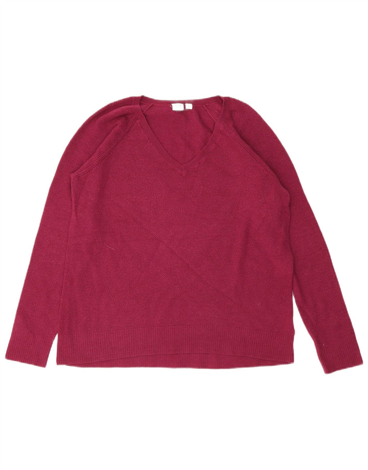 Sweter damski Gap z dekoltem w kształcie litery V, UK 10, mały, różowy nylon