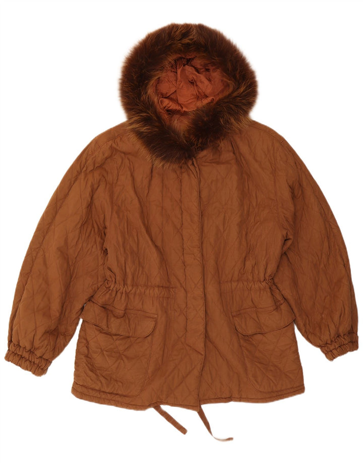 Ileana Zara Damska pikowana kurtka oversize z kapturem IT 40 Small Brown