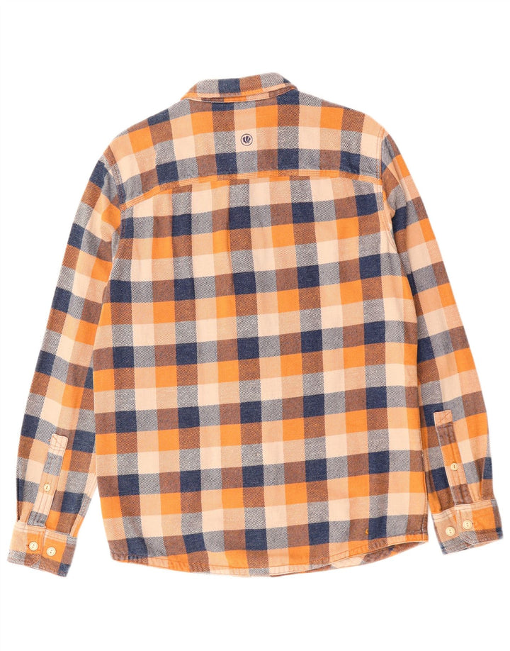 FAT FACE Wysoka koszula flanelowa męska w średnią wielobarwną kratkę, bawełniana