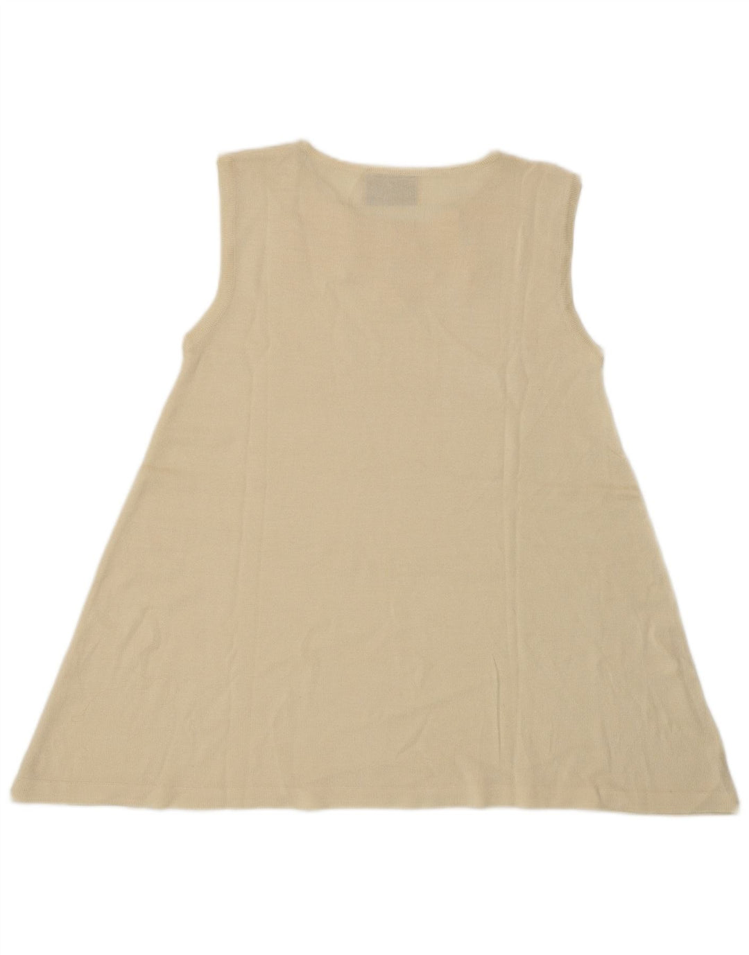 Damska bluzka bez rękawów w stylu vintage, UK 8, mała w kolorze złamanej bieli, w kwiaty