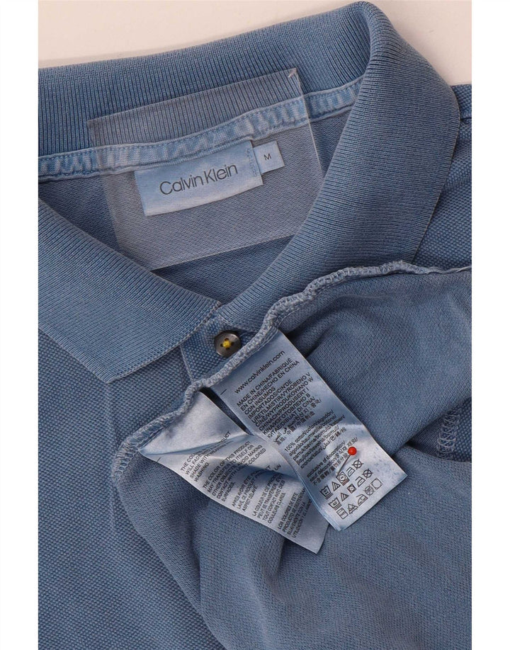 Męska koszulka polo Calvin Klein, średnia niebieska, bawełniana