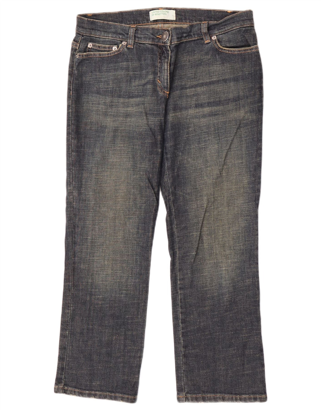 Jeansy damskie Benetton IT 44 Medium W30 L25 Granatowa bawełna