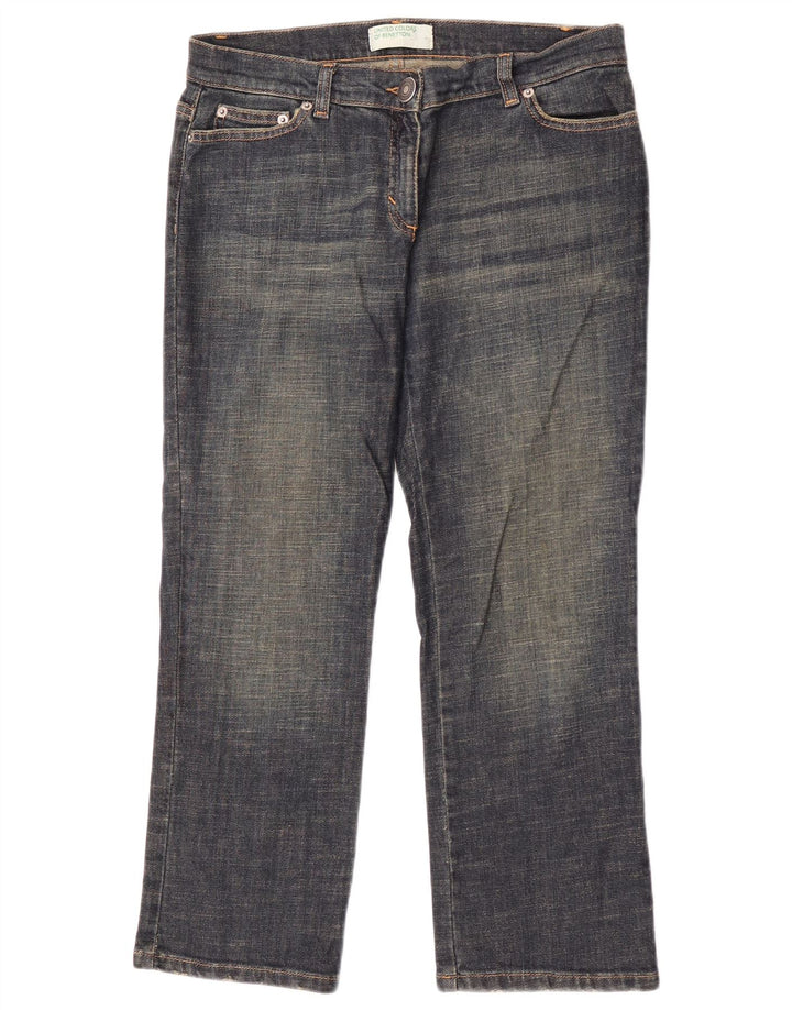 Jeansy damskie Benetton IT 44 Medium W30 L25 Granatowa bawełna