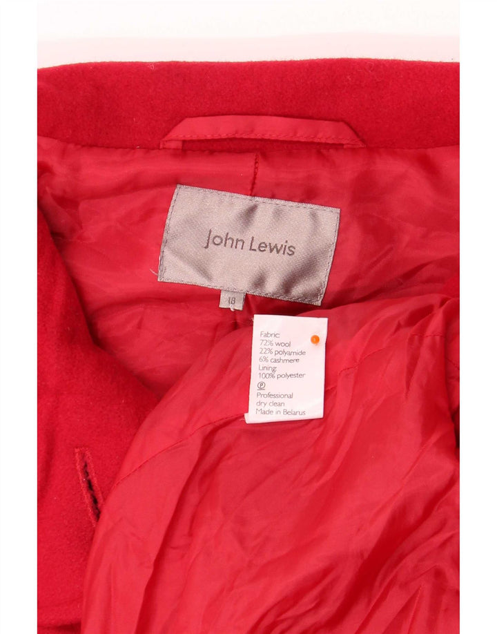 Płaszcz damski John Lewis UK 18 XL, czerwona wełna