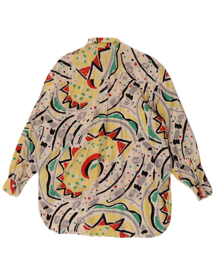 Damska bluzka koszulowa oversize w stylu vintage, UK 14, średnia, wielokolorowa, geometryczna