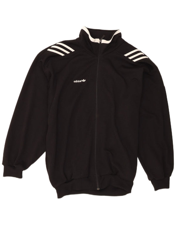 Adidas Mens Tracksuit Top Jacket UK 48/50 XL Black Polyester