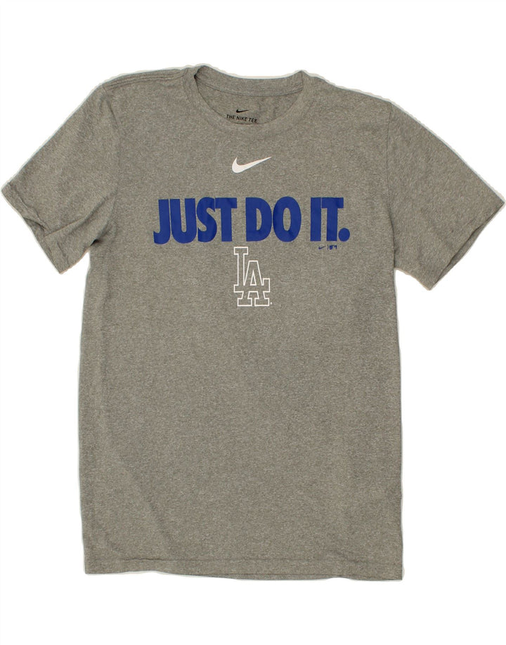 NIKE Mens Graphic T-Shirt Top Small Grey Polyester Vintage Nike and Second-Hand Nike from Messina Hembry 