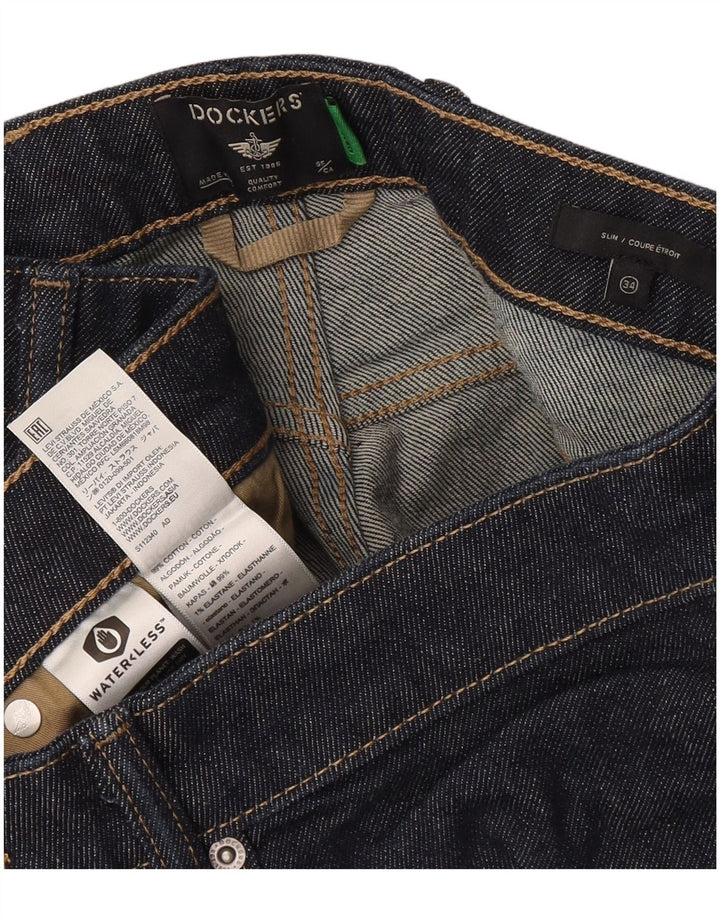 Dockers Męskie jeansy slim W34 L32 Granatowa bawełna
