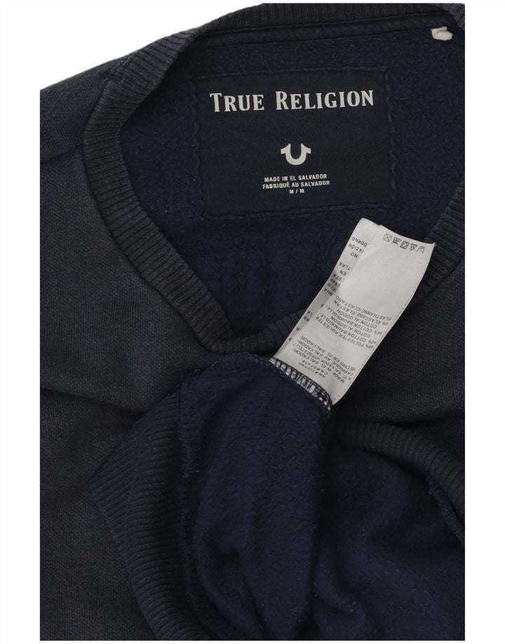 Męska bluza z grafiką True Religion, średnia, granatowa, bawełniana