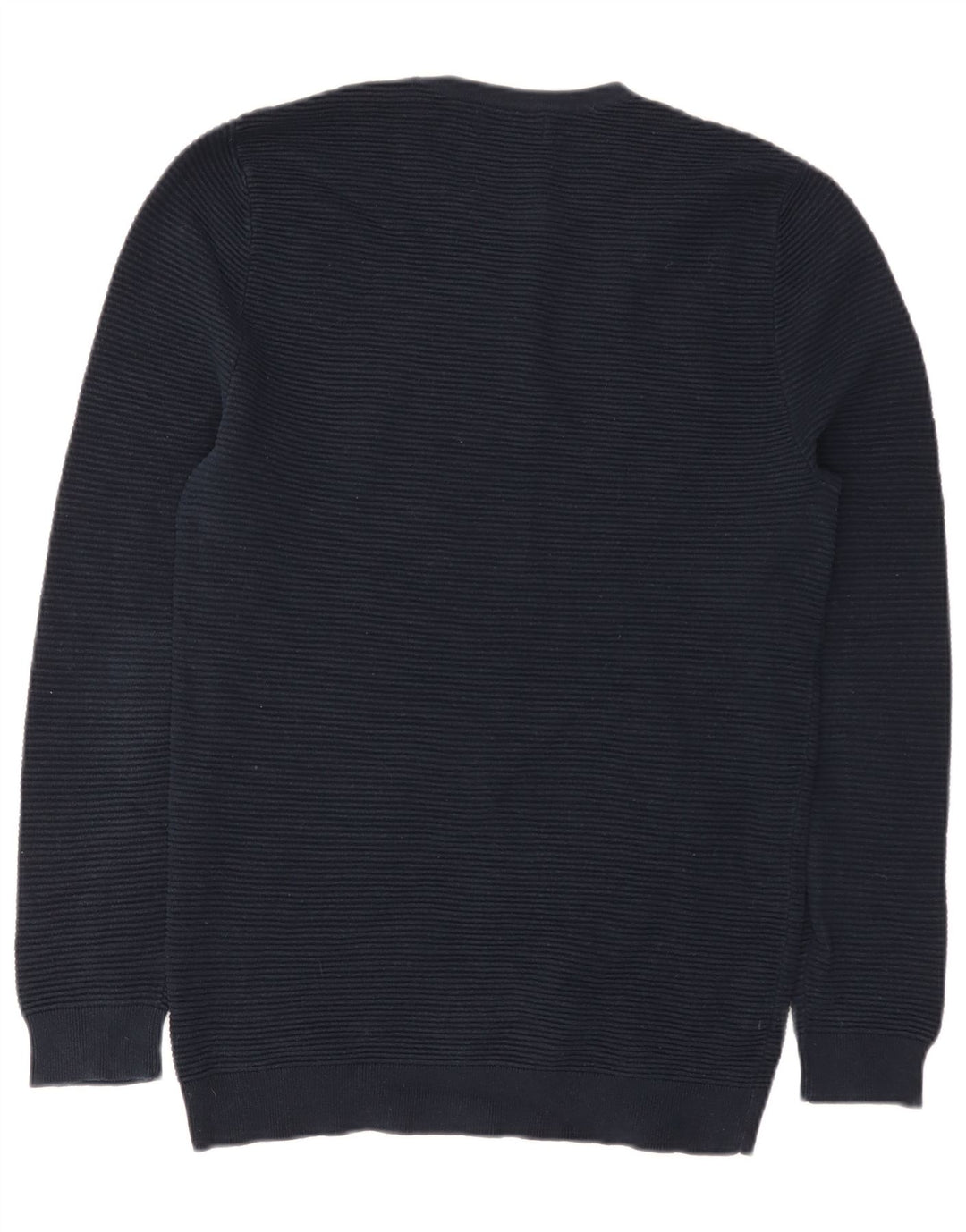 Męski sweter Zara z okrągłym dekoltem, duży, granatowy