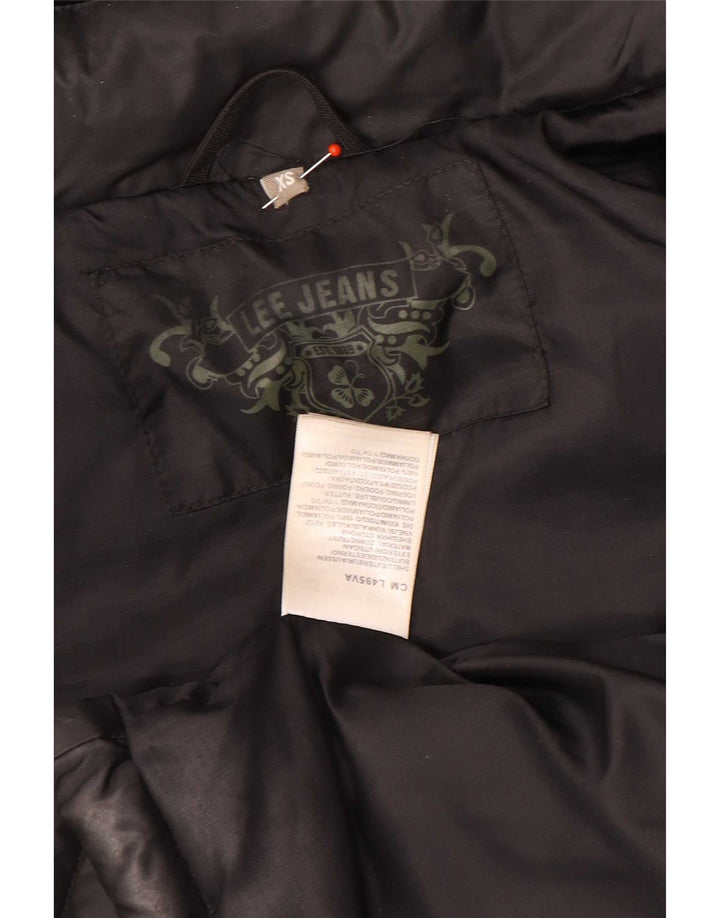 Damska kurtka z kapturem, oversize, wyściełana Lee UK 6 XS, czarna, poliamidowa