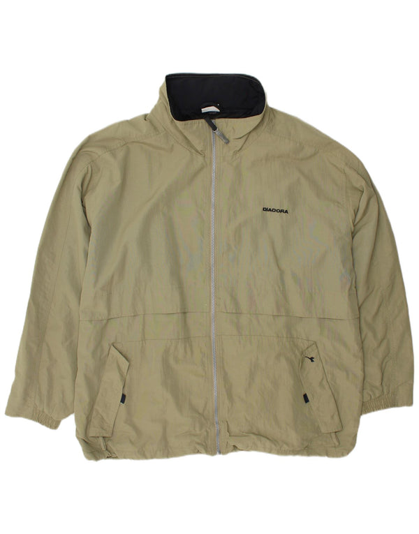 Męska kurtka przeciwdeszczowa z kapturem DIADORA UK 42 XL Khaki, poliamid