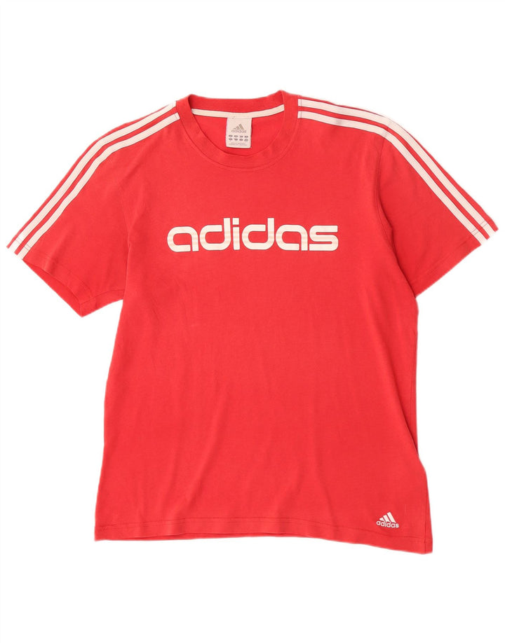 Męska koszulka z grafiką Adidas, bawełniana, średnia czerwona