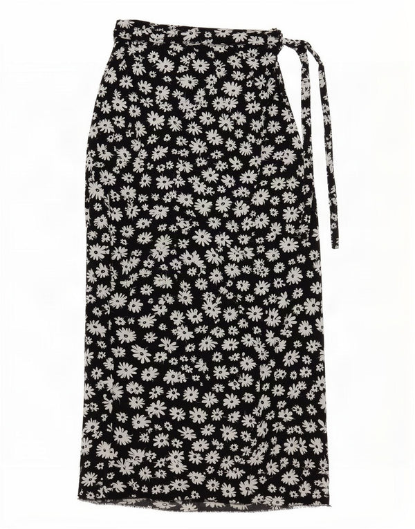 Max Dine Damska prosta spódnica maxi IT 44 Medium W30 Czarny kwiatowy