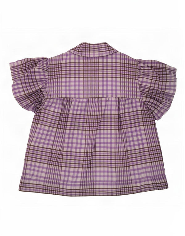 Top damski z wiązaniem z przodu bluzki Selected Femme UK 12 w średnią fioletową kratkę