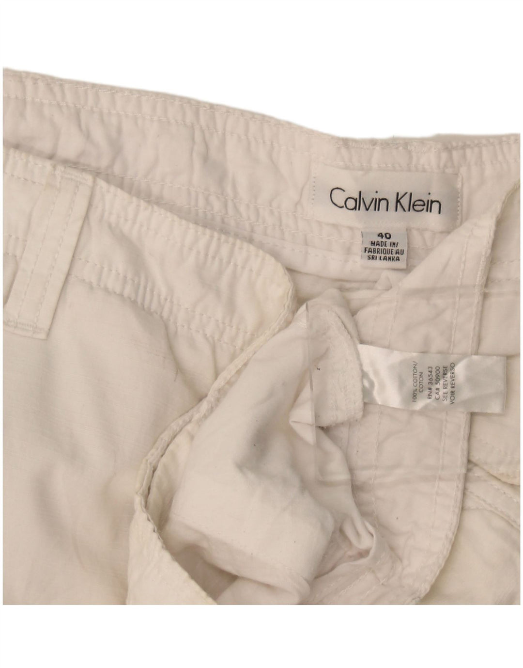 Męskie spodenki cargo Calvin Klein W40 XL, biała bawełna