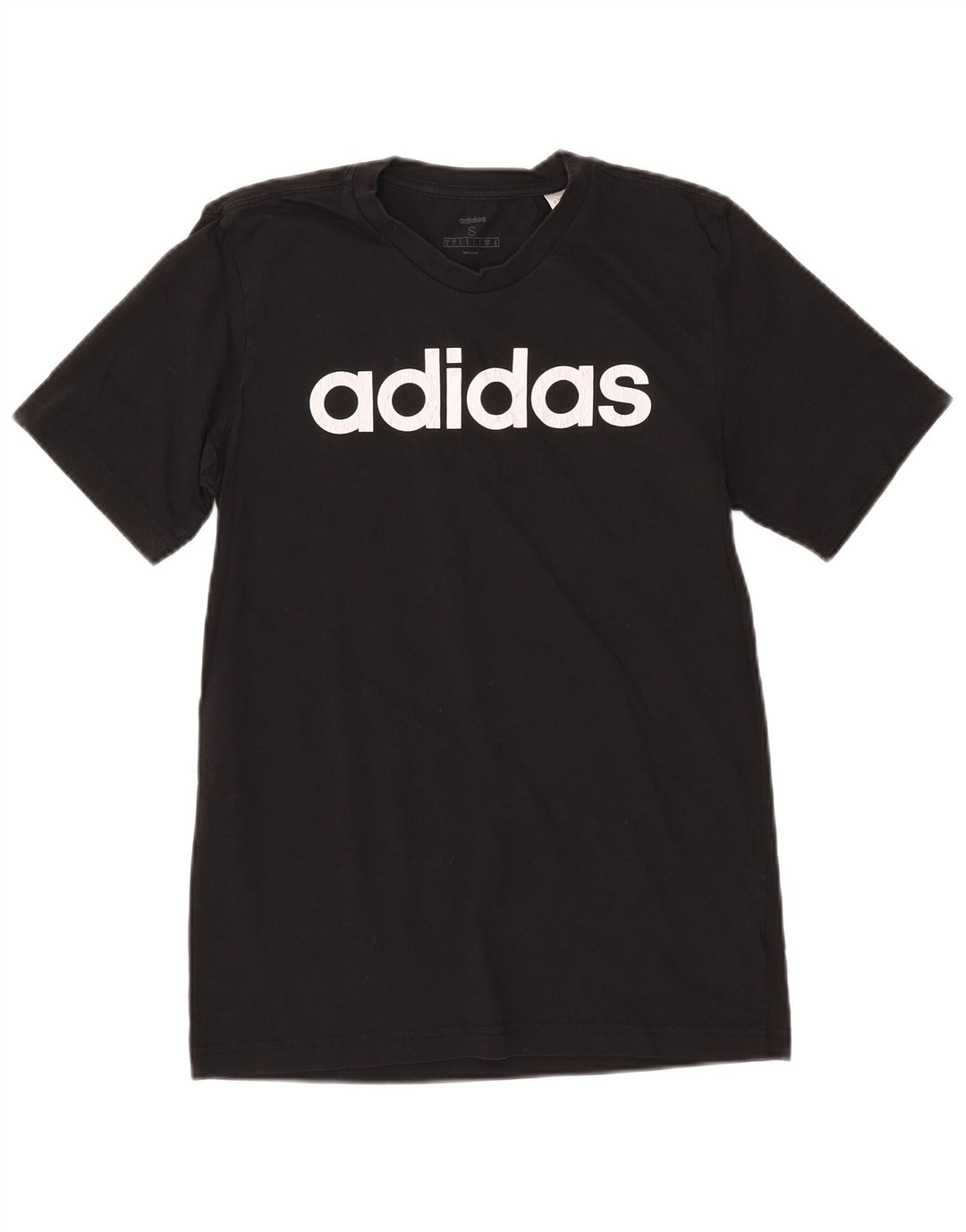 Męski T-shirt z grafiką ADIDAS, mały, czarny, bawełniany