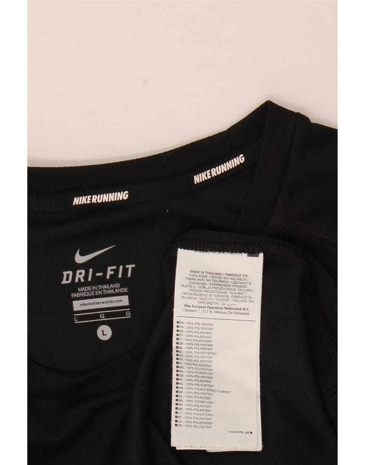Męska koszulka Nike Dri Fit z długim rękawem, duży, czarny poliester