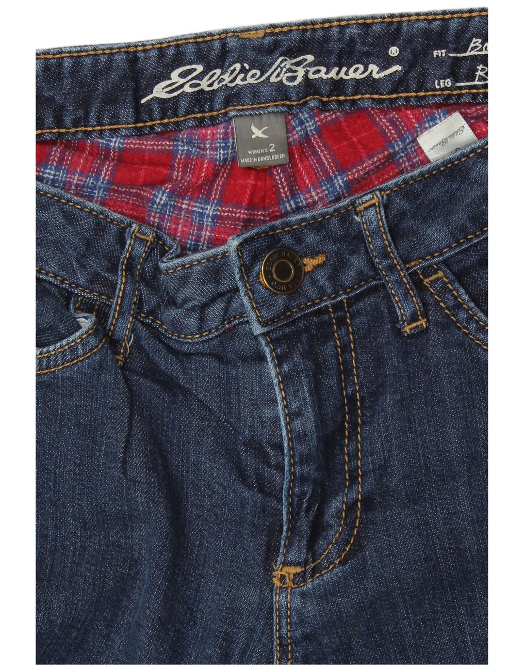 Damskie jeansy proste typu Boyfriend EDDIE BAUER US 2 XS W27 L30 Niebieskie