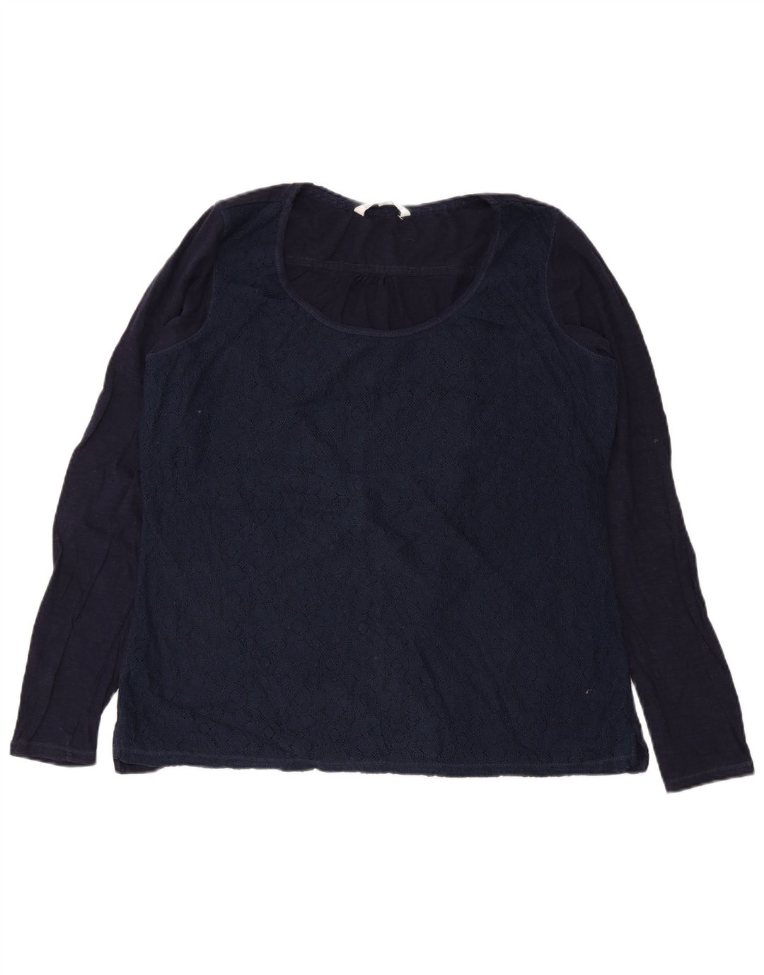 Damska bluzka z długim rękawem Fat Face UK 18 XL Granatowa bawełniana w kwiaty